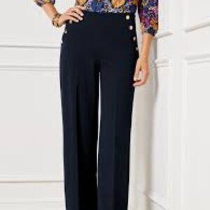NWT! $139Talbots Greenwich Pants Navy Blue Sz.8